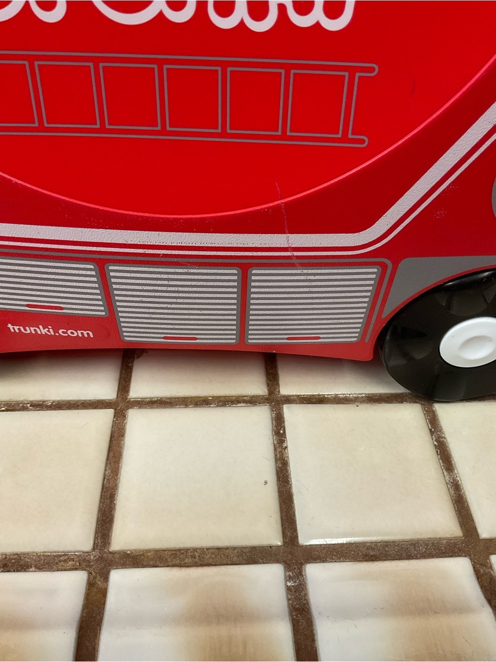 Red Ride-On Fire Engine Suitcase for Kids - Picture 6 of 9